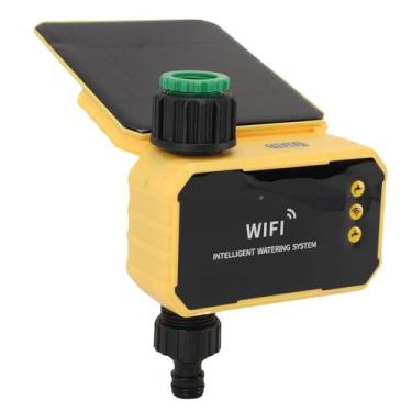 Imagem de Timer de água Ao Ar Livre, Controlador Automático de Irrigação Wi -Fi Smart Sprinkler Timer Com Painel Solar e Sensor de Chuva, Filtro de Entrada Preciso, Controle Remoto para