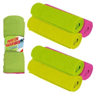 Imagem de Pano de Chão Kit 6 Unidades Limpeza Multiuso em Microfibra 48x58cm Cel
