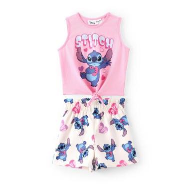 Imagem de Roupas infantis Disney Lilo & Stitch de 2 peças para meninas, conjunto