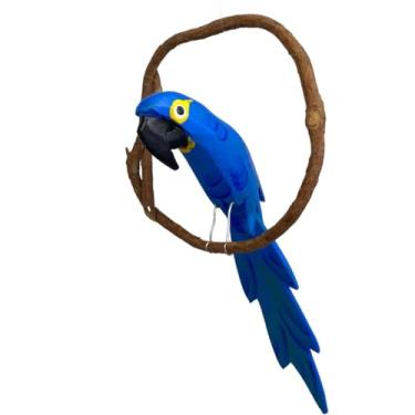 Imagem de Arara De Galho Mini Decoração Casa Jardim Varanda Sacada - Atelie Center (Azul)