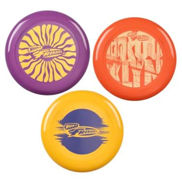 Imagem de WHAM-O Frisbee 130 g 25.3 cm Outdoor Cool Flyer Flying Disc, Disco esportivo leve para crianças e adultos a partir de 5 anos, ótimo para jogos de quintal Beach Park (pacote com 3, laranja, amarelo e