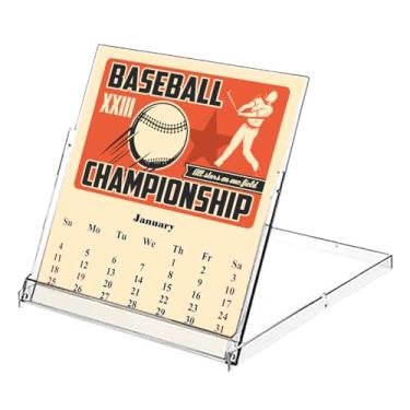 Imagem de Calendário de mesa estilo CD 2025-2026, calendário de 18 meses/agenda/calendário de mesa com suporte de caixa de CD, decoração de escritório, presentes de Natal (beisebol) - Feito nos EUA