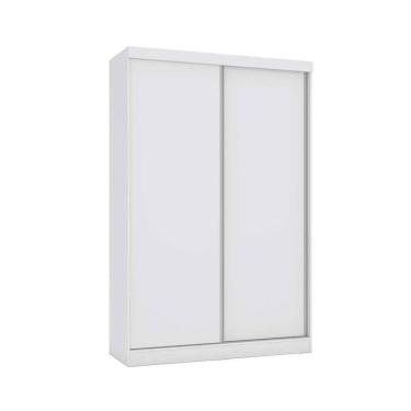 Imagem de Guarda Roupa Solteiro 2 Portas de Correr e 2 Gavetas N571 Flex Branco/Branco ou Macadamia - Kappesberg