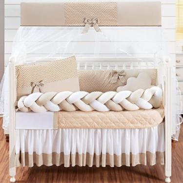 Imagem de Jogo enxoval do doce bebê trançado azul e rosa com lençol de algodão 1