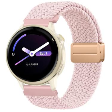 Imagem de Meliya Pulseira de nylon trançado para Garmin Vivoactive 6/Vivoactive 5/Vivoactive 3, pulseira de substituição elástica de 20 mm para Venu/Venu Sq, Forerunner 55/158/165/245/645, Galaxy Watch 7/6/5/4