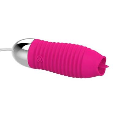 Imagem de Vibrador Estimulador Clitoriano Língua 12 Vibrações Brinquedo Sexual Portátil Recarregável [PINK]