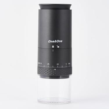Imagem de One&One Moedor De Café Elétrico Portátil - Operado Por Bateria Recarregável Com Configurações Externas Moagem, Display Led, Sem Fio Para Viagens, Camping, Escritório (Preto)