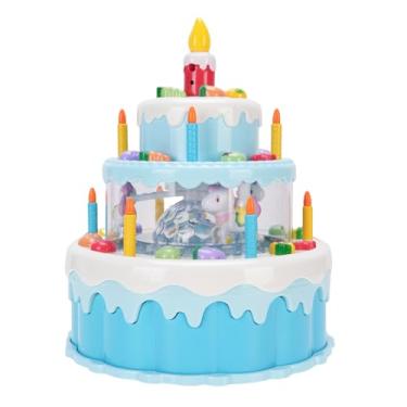 Imagem de Generic Brinquedo de Bolo de Aniversário, Brinquedo Interativo de Bolo de Música para Crianças (Azul)