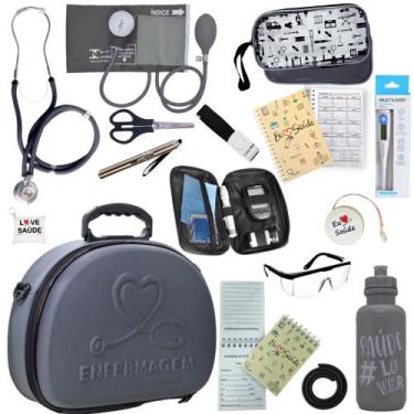 Imagem de Kit Enfermagem Maleta Estagio Medidor Glicose Completo Luxo - PA MED/ 