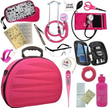 Imagem de Kit Enfermagem Maleta Estagio Medidor Glicose Completo Luxo - PA MED/ 