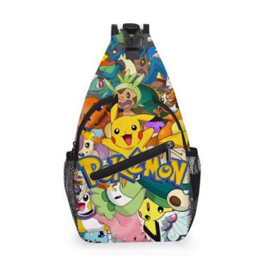 Imagem de Pikachu Pokémon Anime Kawaii Bolsa De Cintura Crossbody Para Estudante