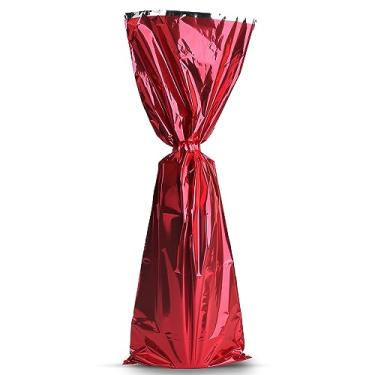 Imagem de Sacos de presente de vinho em Mylar metálico para garrafas da MT Products-Sparkle Look- Ótimo para um puxador de vinho - Feito nos EUA (25 peças), Vermelho