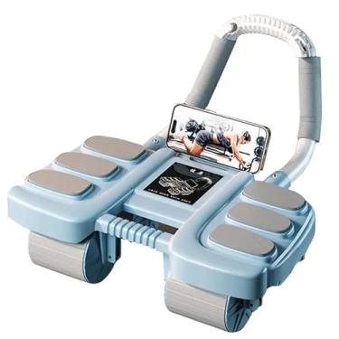 Imagem de 2025 Nova roda de rolo abdominal de recuperação automática com suporte de cotovelo e design de 4 rodas - Equipamento de exercício básico para academia em casa, máquina de treino abdominal para