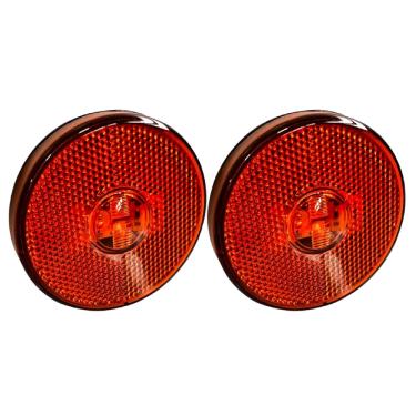 Imagem de 2 Lanterna Lateral Carreta Led 65mm Randon Caminhão Laranja