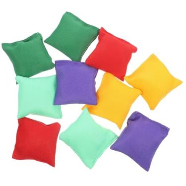 Imagem de Veemoon 10 Peças De Sacos Feijão Para Arremesso, Bolsa Nylon Colorida Arremesso Ao Ar Livre, Adequada Ambientes Internos E Jogos, Gramados, Pisos, Praias (Tamanho Pequeno 5 * Cm)