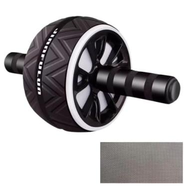 Imagem de roda rolo abdominal com tapete exercicios fisicos e funciona treino em casa (Branco)