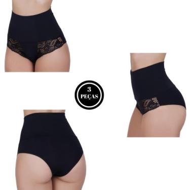 Imagem de Kit 3 Calcinha Cinta Modeladora Compressão Cós Alto - c13 KIT 3 FERNAN