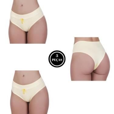 Imagem de Kit 3 Calcinha de Algodão Modeladora Pós Parto Tanga Cós Alto Duplo - 