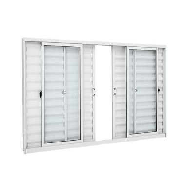 Imagem de Janela Veneziana em Alumínio 100x150 cm 6 Folhas Branca Alumislim Sasa