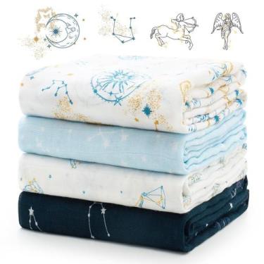Imagem de Cobertor Swaddle Momcozy Muslin Ultra Soft 120x120cm Zodiac
