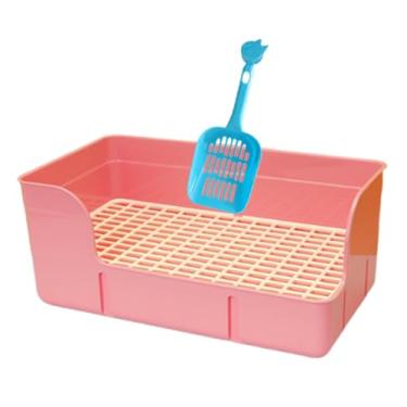 Imagem de Generic Areia de para gaiola, bandeja de mictório para coelhos, suprimentos para banheiro de animais, chinchilas, de penico, grade, bandeja de, Rosa