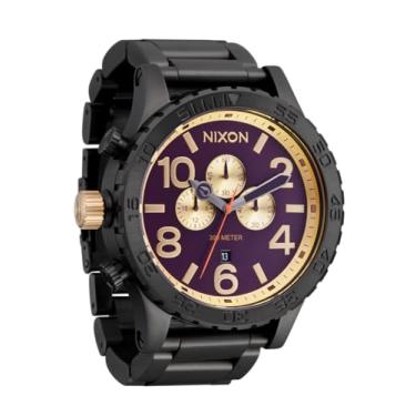 Imagem de NIXON Relógio analógico masculino 51-30 Chrono A1389-300 m resistente à água (mostrador do relógio de 51 mm, pulseira de aço inoxidável de 25 mm), Metal, amora, ouro, One Size, 51-30 Chrono