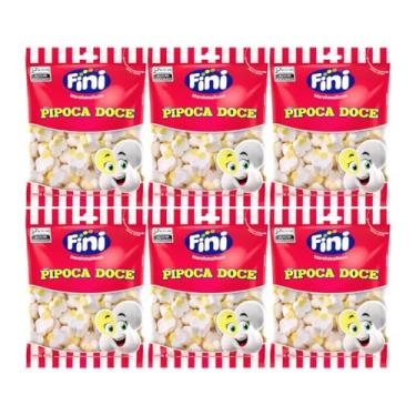Imagem de 6 Pacotes de Marshmallow Pipoca Doce Fini 80g