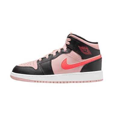 Imagem de Air Jordan 1 Mid Atmosphere Grade School Black Pink 554725-604 (554725-604, Numeric_4_Point_5)