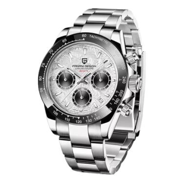 Imagem de CEYADG Pagani Design Relógios masculinos Daytona Homage Quartz cronógrafo Japão VK63 Movimento bisel de cerâmica coroa rosqueada à prova d'água, pulseira de borracha esportiva, relógios masculinos