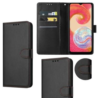 Imagem de Capa Capinha Carteira Flip Couro Compatível Samsung Galaxy A04E Premium (PRETO)