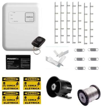 Imagem de Kit Cerca Elétrica Intelbras ELC 5001 p/ 25m com Sirene, Bateria e Has