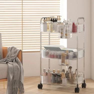 Imagem de Prateleira Carrinho Auxiliar 3 Andares Organizador de Objetos Multiuso