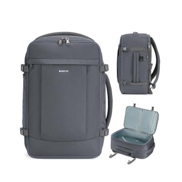 Imagem de Mochila ECOHUB Travel 30L com carregamento USB para laptop de 15,6" cinza