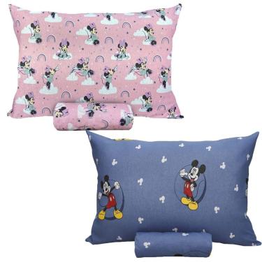 Imagem de Kit 02 Jogo de Cama Solteiro Infantil Disney Simples 2 Peças Mickey Mouse Malha Portallar