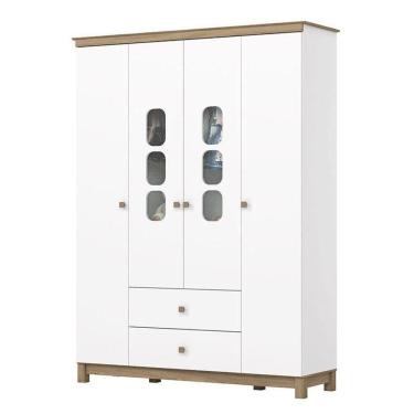 Imagem de Guarda Roupa Infantil Aconchego 4 Portas Branco Jequitibá - Henn