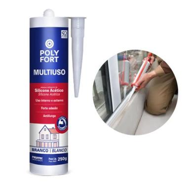 Imagem de Silicone Acetico Multiuso Branco Banheiro Box 250g Polystic - Pulvitec