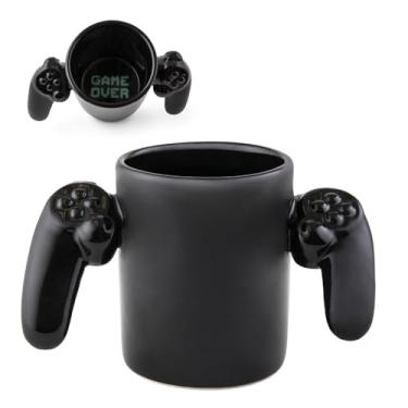 Imagem de BigMouth Inc. Caneca de café de cerâmica Game Over, copo com alça de controle de videogame, presente para jogadores, comporta 400 ml