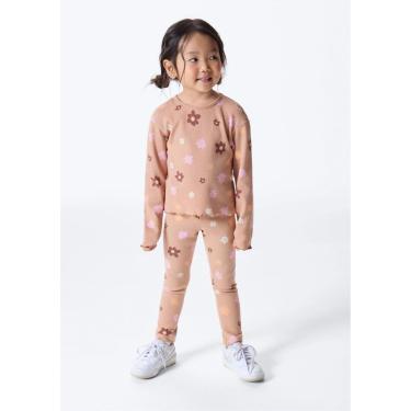 Imagem de Conjunto Infantil Menina Inverno Moletom Peluciado Casaco E Jogger Flores - Hering Kids-Feminino