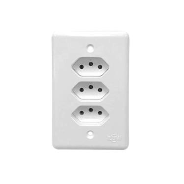 Imagem de Conjunto 3 Tomadas 3p 10a Linha Stylus Ilumi - Kit Elétrico Residencial