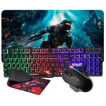 Imagem de Kit Teclado Semi Mecanico + Mouse 6 Botões + Mouse Pad Grande 80x40 cm - Combo Gamer Para Pc Notebook Consoles (Mouse Pad MP-9)