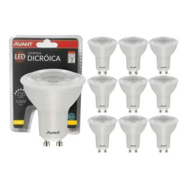 Imagem de Jogo 3 Lâmpada Led Dicróica 4000k 4,8w Luz Branca Casa Sala - Avant