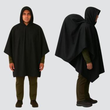 Imagem de Poncho de Chuva de Trekking Impermeável Outdoor - Vila Flor, Preto