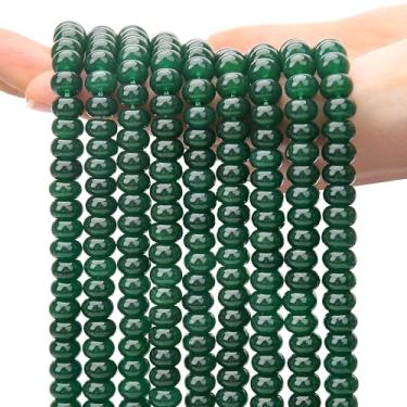 Imagem de AUREHEN 2 fios (150 peças) contas rondelle de jade verde, 5 * 8 mm pedras preciosas espaçadoras soltas contas de disco de ábaco para pulseira faça você mesmo, colar, brincos, fabricação de joias, kit