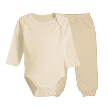 Imagem de Roupa de Bebê Body Manga Longa e Mijão Liso 100% Algodão - Koala Baby,