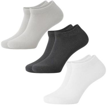 Imagem de 3 Pares de Meias Cano Curto Soquete Unisex Tamanho 38-44 - Mez, Mescla