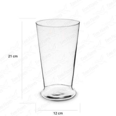 Imagem de Vaso de Vidro para Decoração Barcelona Pequeno 21x12 - Pense Flores