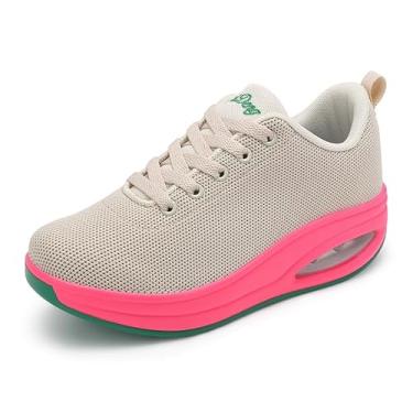 Imagem de Oude Tênis feminino confortável | Sapatos para mulheres viajando | 5 cm Air Cushion Rocker Bottom, Vanilla Breeze, 38