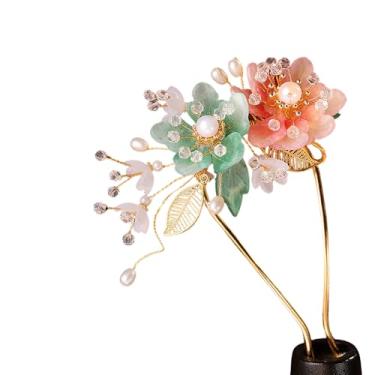 Imagem de MRKARL Palitos de cabelo chineses para pãezinhos de flores acessórios de cabelo Hanfu para cabelo decorativo hashi para mulheres