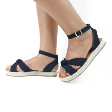 Imagem de Sandália Flat Form Feminino modelo avarca Sola Alta - Tulip Shoes, Pre