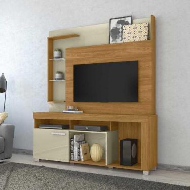 Imagem de Home Theater Dedalo Prateleira em Vidro MDP até 50 Cumaru/Opala G97 - 